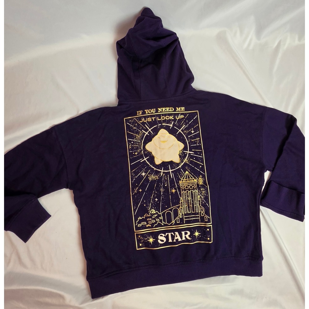 Disney Wish Star Tarot Card Half Zip Purple Gold Whimsical Mens L Womens L